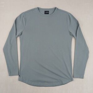 Cuts Small Mens T Shirt Long Sleeve Stretch Performance 20x28 Gray Knit Athletic